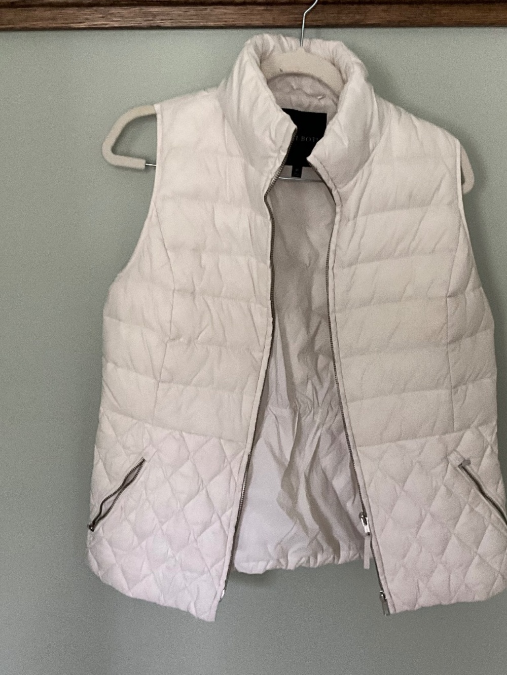 Talbots Cream Puffer Vest Size M